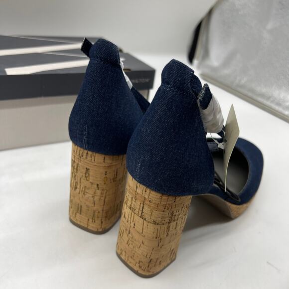 Worthington Womens Panama Block Heel Pumps Denim Size 11M - Picture 9 of 10